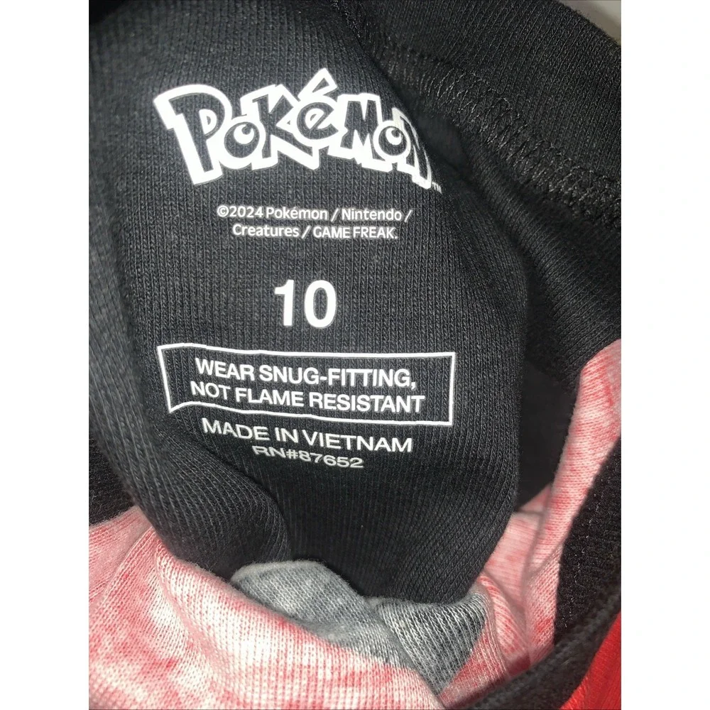 Pokemon Boys' 3 Piece Snug-Fit Cotton Pajamas Set Size 10 Short Long‎ Sleeve NEW